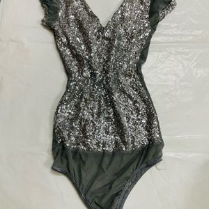 Women Silver  Bodysuit