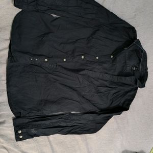 A Men's Black Cotton Shirt