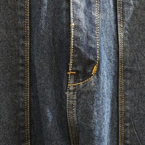 Bright Dark Blue Denim Cargo Jeans