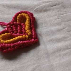 Macrame Heart Keychain