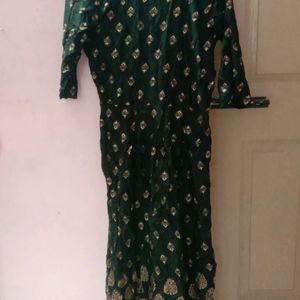 Black Rayon Kurti With Golden Prints