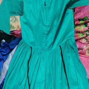 Anarkali Suit Cyan/Green Colour Dress 👗