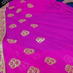 Golden Embroidery Saree