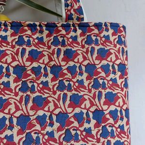 Jaipur Summer Collection Maroon And Blue Tote Bag