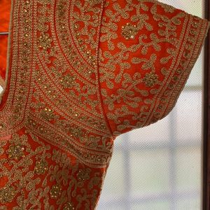 Orange embroidered padded blouse-free size-ca