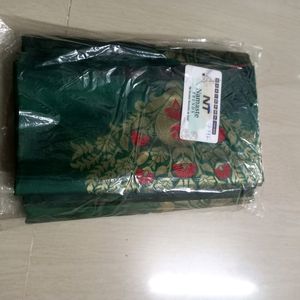 Green Flower Lichi Silk Saree