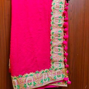 Designer Saree With Heavy Boarder Lace