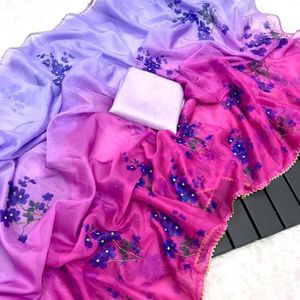 Beautiful Organza Handwork Saree