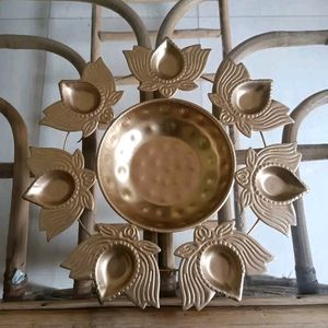 Metal Urli Bowl Lotus Design Decor Traditional