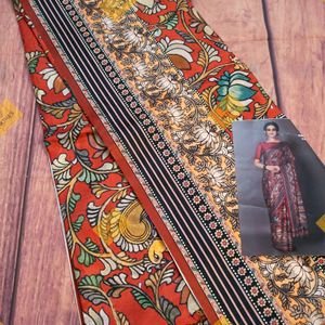 Kalamkari Manipuri Silk Saree