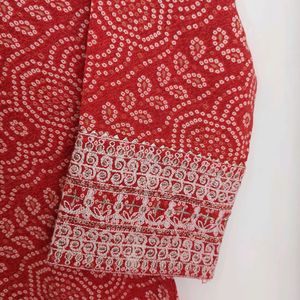 Bandhani Print Straight Kurti