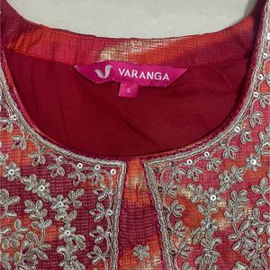 Varanga Orange Festive Kurta