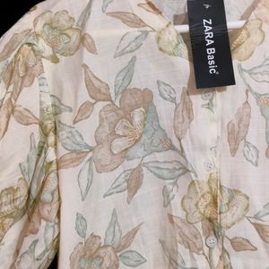 Cream Floral Top For Women