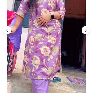 Lavendar Purple Colour Kurta Set