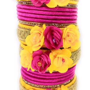 Haldi Ceremony Pom pom Work Bangles