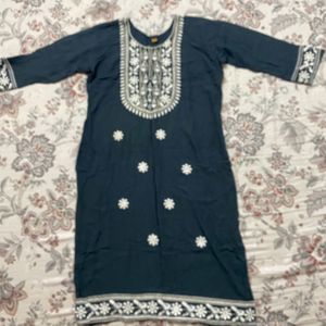 Grey Embroidery Kurti 🩶✨