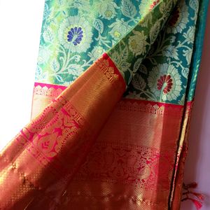 Pattu Saree With Heavy Maggam Blouse