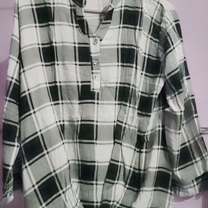 Black And White Check Balloon Pattern Tshirt