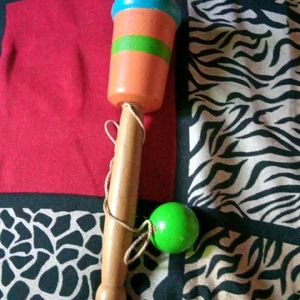 Rabbit Soft Toy, Paddle Ball And Wooden Bal