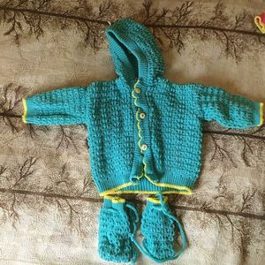 New Born Baby Woolen Clothes Top Socks Captop