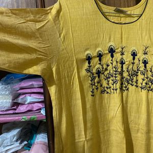 Gold Colour Kurta Suitable For XL Size