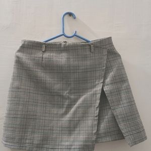 Short Plaid A-line Skirt