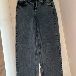 Charcoal Black Bell Bottom Jeans