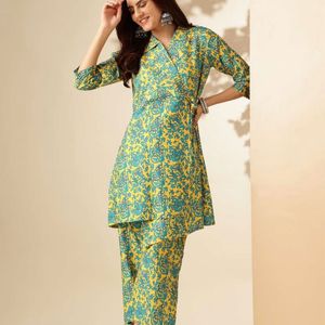 Green-yellow Co-ord Set For Women By Anouk