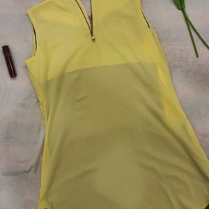 Yellow Crepe Beachy Top