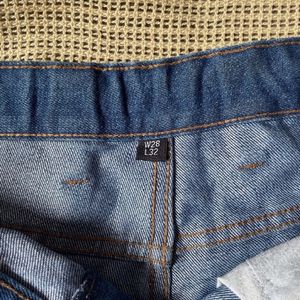 Blue High Waist Denim Shorts