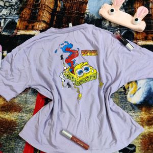 Lavender Spongbob Baggy Tee