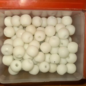 White Coloured Matte Beads