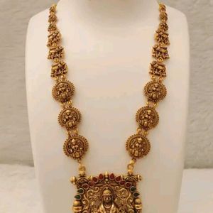 Gold Plated Lakshmi Devi Earings and Necklace