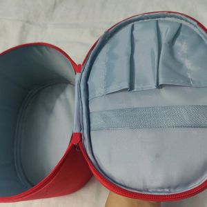 Set Of Two Red Coloured Makeup Box