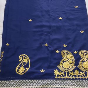 🌌😍New Beautiful Navy Blue Saree😍🌌