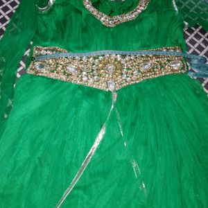 Green Colour Festive Gown