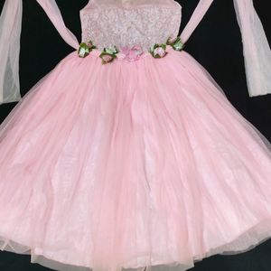 Party Wear Light Pink Gown (8-15) Girls Age Length