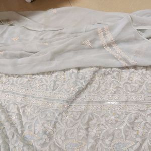 Chikankari Type Kurti With Dupatta