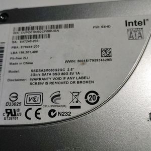 Intel 80GB SSD External Portable Storage