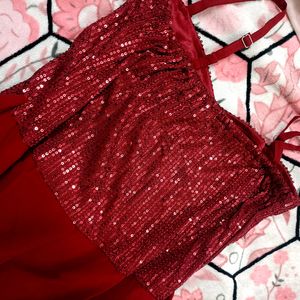 Pretty Maroon Dress| Party Wear|Pinterest| Shimmer