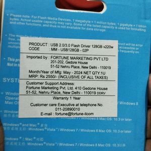 New 128Gb hp Pandrive Free Otg