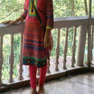 Pink Gujarati Style Kurti