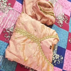 Peach Anarkali Kurthi Set