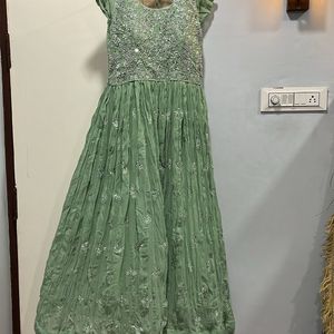 Mirror Embroidery Full Length Gown