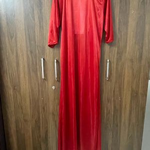 Red Satin Night Dress