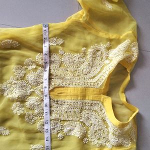 Chikankari Yellow Kurta + Inner