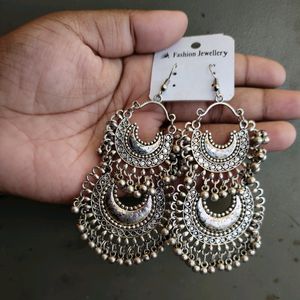 3 Beautiful Silver Earrings One Nose Ring 😍