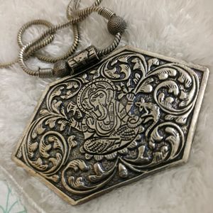 Oxidized German Silver Ganesha Necklace