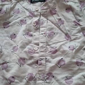 Lavender Printed Chinese Color shirt