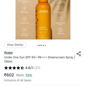 Asaya Sunscreen Spray 150ml